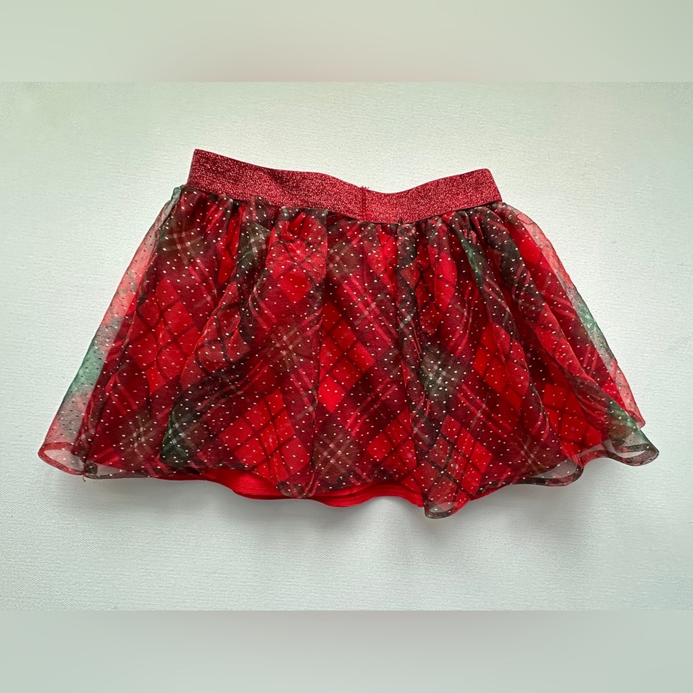 Girl’s Holiday Time Red Plaid Christmas Tutu Skirt.  Size 2T.